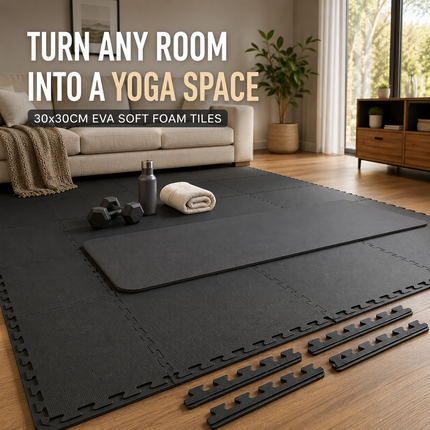 EVA Play Mats Interlocking Soft Foam Kids Gym Yoga  Fitness Floor Tiles 30x30cm