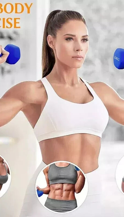 Neoprene Dumbbells Set 2KG x2 Iron Hand Weights Aerobic Workout Gym Blue