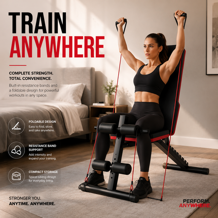 Weight Bench Adjustable Incline Foldable Strength Training Full Body Workout Gym