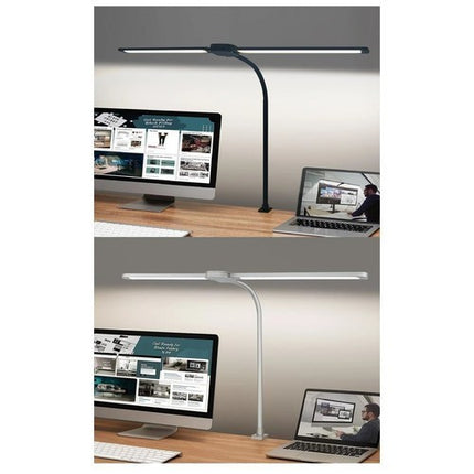 LED Desk Lamp with Clamp Double Dual Head Table Reading Craft Office Home Light
