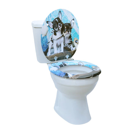 18'' Universal Wooden Toilet Seat Easy Fit Bathroom WC Seat with Fittings