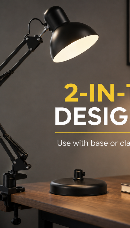Desk Lamp E27 Swing Adjustable Arm Table Light with Clamp Reading Craft Work