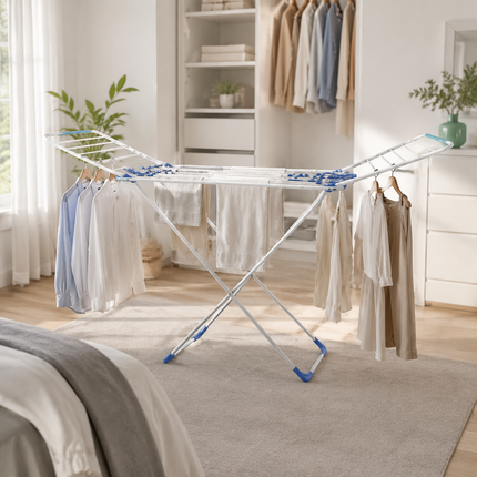Winged Folding Clothes Airer Heavy Duty Metal Laundry Drying Rack Indoor 18M/25M