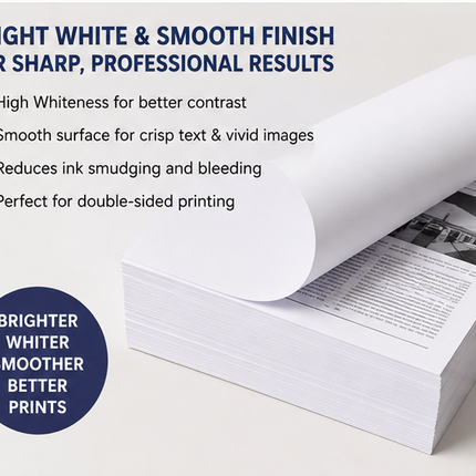 A4 Printer Paper White 80gsm Multipurpose 500 Sheets Inkjet Laser 1 Ream
