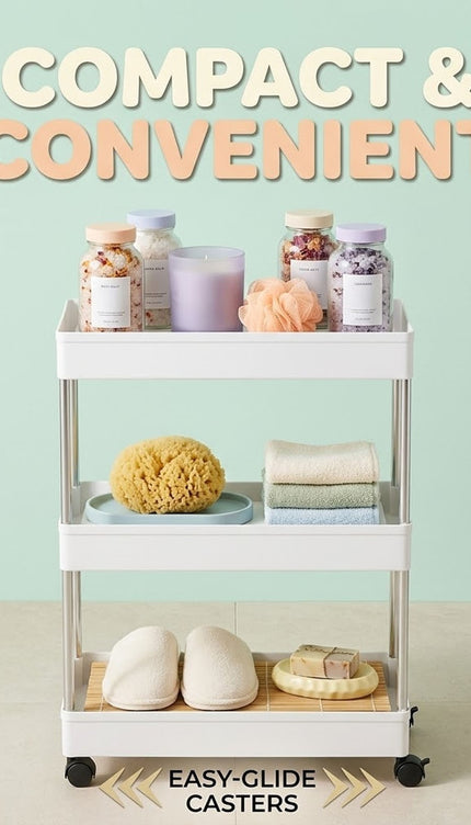 SLIM TROLLEY KITCHEN BATHROOM SLIDER STORAGE SPICE RACK HOLDERS SHELF ON WHEELS