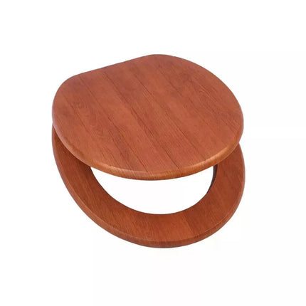 18" Toilet Seat With Fittings Easy Fit MDF Wooden Universal Bathroom WC Seat