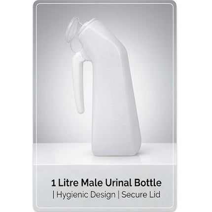 Unisex Urinal Bottle With Lid Funnel 1L Patients Travel Camping Pee Container