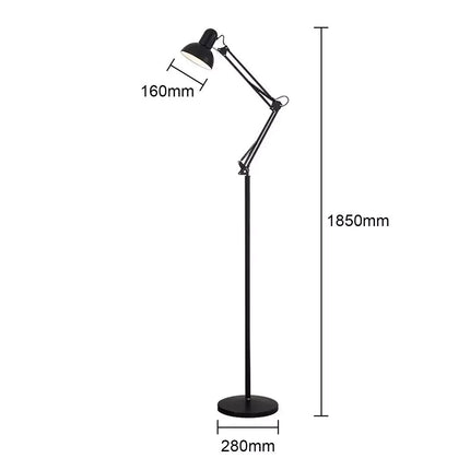 Modern Metal Floor Lamp Flexible Swing Arms Reading Floor Adjustable Tall Light