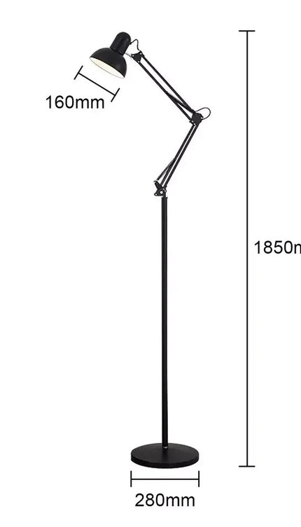 Modern Metal Floor Lamp Flexible Swing Arms Reading Floor Adjustable Tall Light