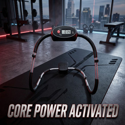 Ab Roller Sit Up Crunch Core Trainer With Padded Headrest And Monitor Gym