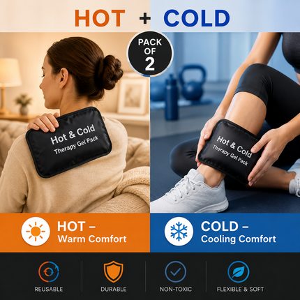 Hot Cold Gel Pack Reusable Heat Ice Therapy Migraine Sports Injury Pain Relief