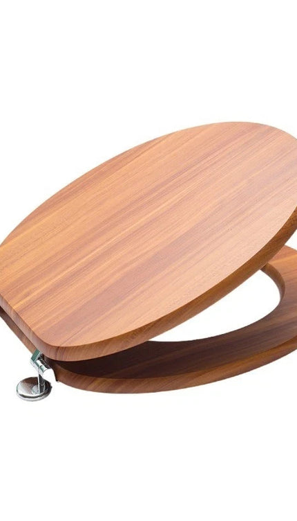 18'' Universal Wooden Toilet Seat | Easy Fit Bathroom WC Seat with Fixings