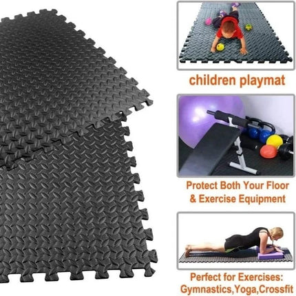 EVA Interlocking Foam Floor Mats 60x60cm for Gym & Exercise