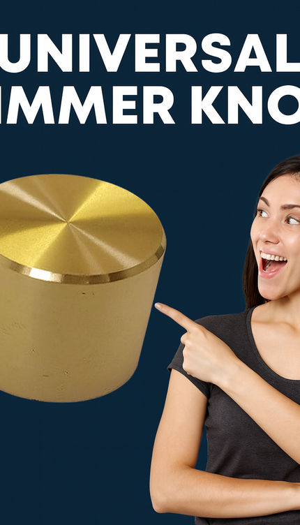 Universal Dimmer Light Switch Knob Polished Brass Gold Replacement Knob