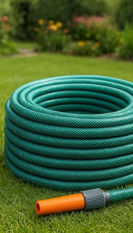 Reinforced 10M PVC Garden Hose Pipe with Water Spray and Fittings for Home Use