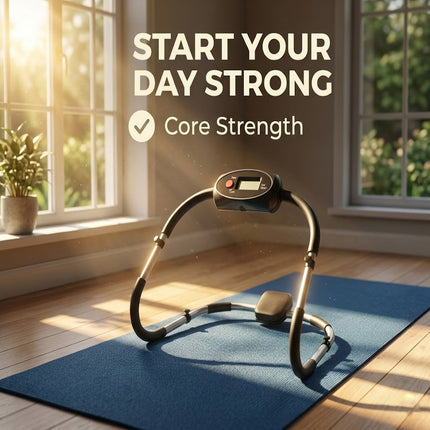 Ab Roller Sit Up Crunch Core Trainer With Padded Headrest And Monitor Gym