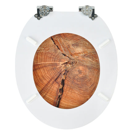 18'' Universal Wooden Toilet Seat Easy Fit Bathroom WC Seat with Fittings