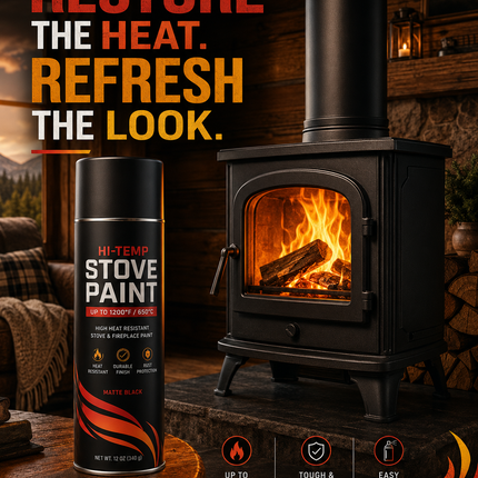 Stove Paint Spray 400ML Heat Resistant Matt Black