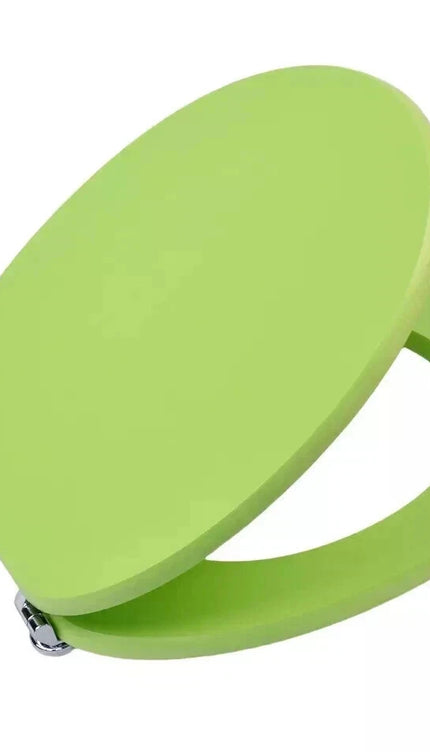 Universal Toilet Seat Lime Green Wooden MDF Easy Fit Bathroom WC Seat 18 Inches