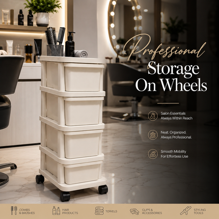 Plastic Storage Trolley Drawer Cabinet Home Office Kitchen Bathroom On Wheels