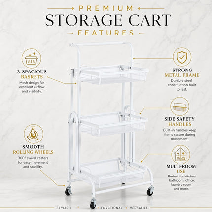 3-Tier Rolling Utility Cart