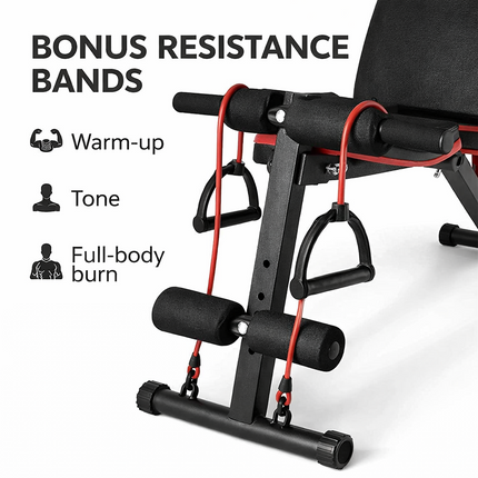 Weight Bench Adjustable Incline Foldable Strength Training Full Body Workout Gym