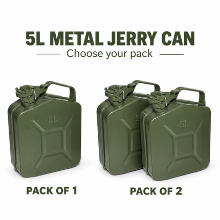 Metal Jerry Can 5L 10L 20L & Spout Heavy Duty Petrol Diesel Storage Container