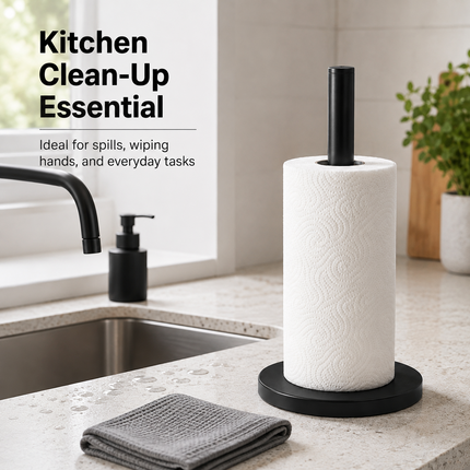 Kitchen Roll Holder Matt Black Stainless Steel Freestanding Paper Towel Stand
