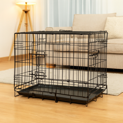 Pet Cage Metal Puppy Training Crate Portable Dog Carrier Suitable for Cats & Dog