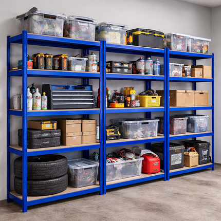 5 Tier Steel Garage Shelving Unit – Blue