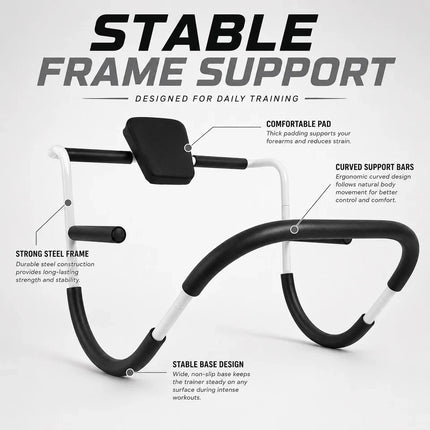 Ab Roller With Padded Headrest Sit Up Crunch Core Trainer Gym Fitness Exercise