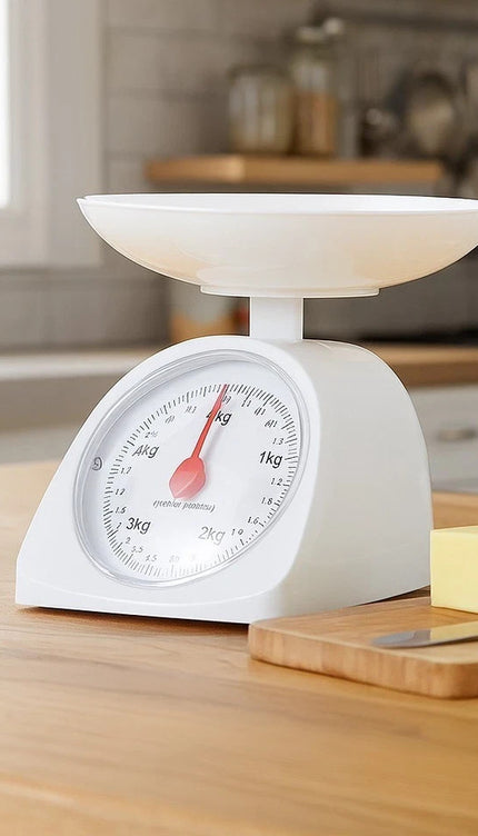 Kitchen Weight Scale 5KG White Round Mechanical Cooking Food Measuring Scale
