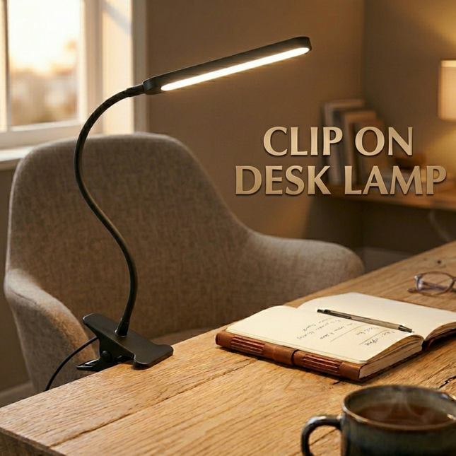Clip-on Desk Lamp LED Reading Light USB Clamp Adjustable Flexible 4000K