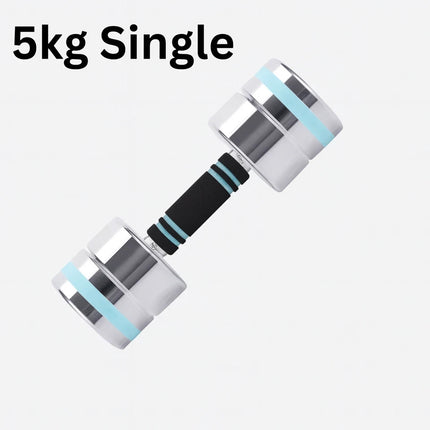Adjustable Dumbbell 5kg Anti Slip Ultra Compact Chrome Steel Home Gym Fitness