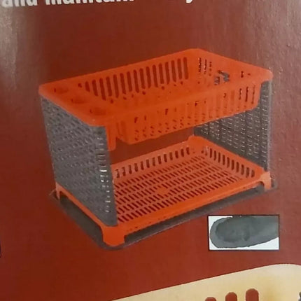 Dish Drying Rack Cup Drainer Plastic 2-Tier Strainer Holder Tray for Kitchen New