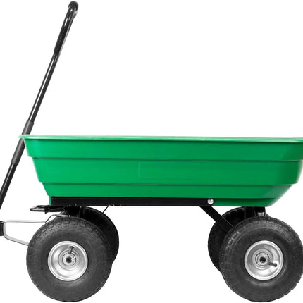 Garden Trolley Dump Cart Heavy Duty 300KG Tipping Wheelbarrow Truck Trailer 75L