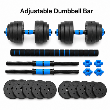 Dumbbell Barbell Set 15KG Complete Home Exercise System
