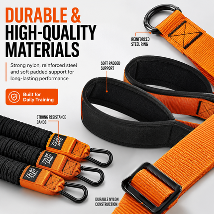 Multifunction Pull Up Assist Resistance Bands Foot Knee Support Home Gym Workout