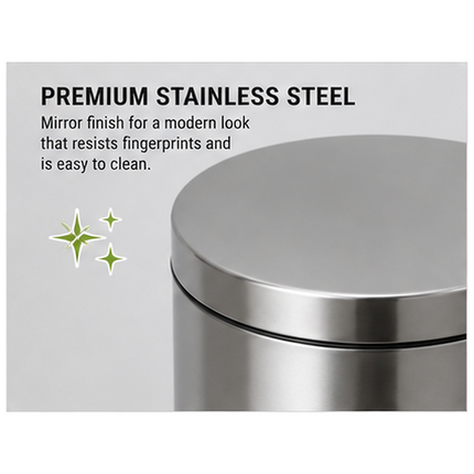 Pedal Bin 30L Stainless Steel Office Kitchen Bathroom Rubbish Waste Trash Can