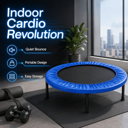 Mini Fitness Trampoline 36" 40" 45" Portable Cardio Workout Exercise Rebounder