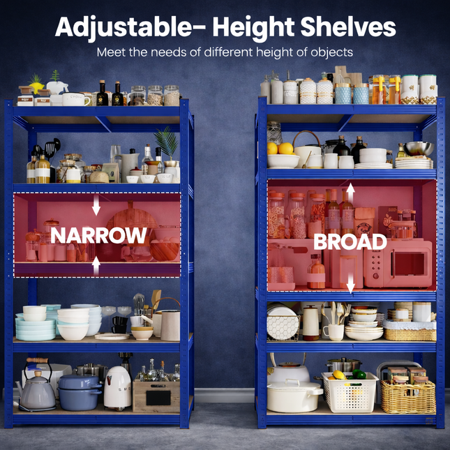 5 Tier Steel Garage Shelving Unit – Blue