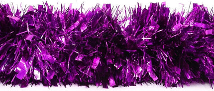 Pack of 5 Chunky Fluffy Tinsel Christmas Tree Decoration, Magenta Purple 2 Metre