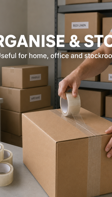 Heavy Duty Clear Parcel Tape – 12 Rolls, 48mm × 66m