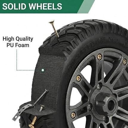PU Wheelbarrow Wheel 14 inch 3.50-8 Puncture Proof Solid Heavy Duty Tyre Black