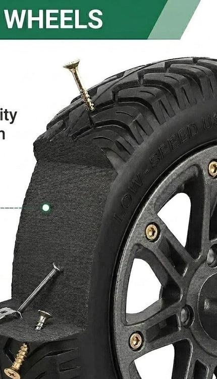 PU Wheelbarrow Wheel 14 inch 3.50-8 Puncture Proof Solid Heavy Duty Tyre Black