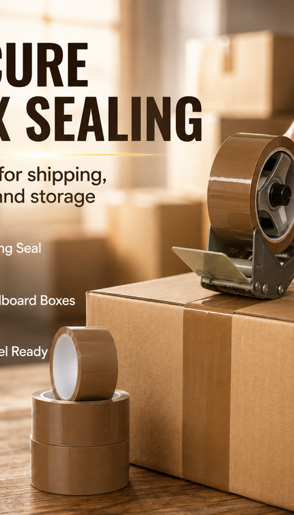 Heavy Duty Brown Parcel Tape – 3 Rolls, 48mm × 66m