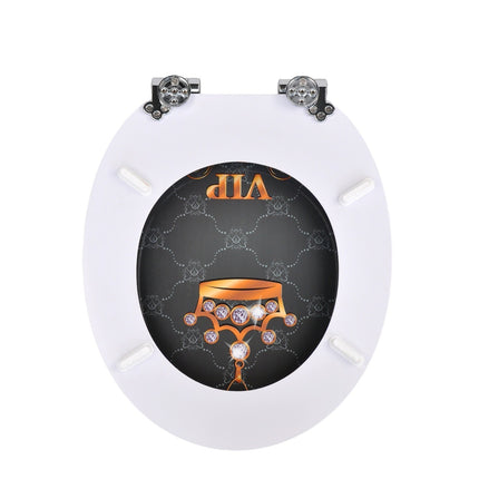 18'' Universal Wooden Toilet Seat Easy Fit Bathroom WC Seat with Fittings