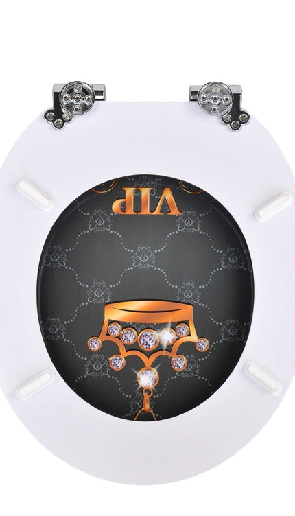 18'' Universal Wooden Toilet Seat Easy Fit Bathroom WC Seat with Fittings