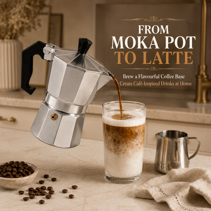Moka Pot 300ml Stovetop Aluminium Italian Espresso Ground Coffee Latte Maker