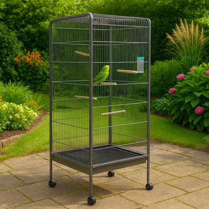 Steel Standing Cage for Cockatiels, Parrots & Pigeons Large Flight Bird Kin
